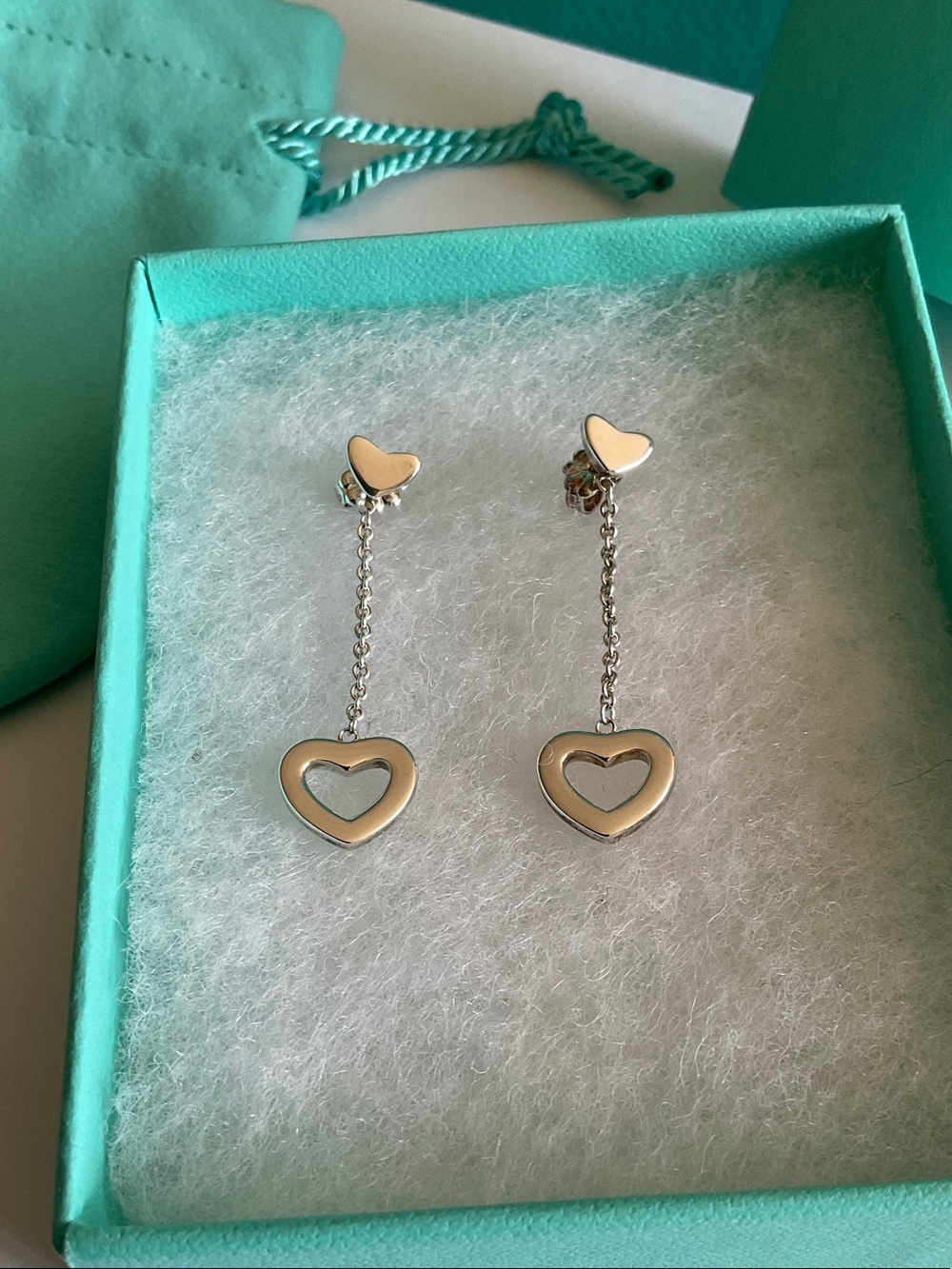 Tiffany & Co. Silver Heart Drop Earrings - Silver - Picture 2 of 12